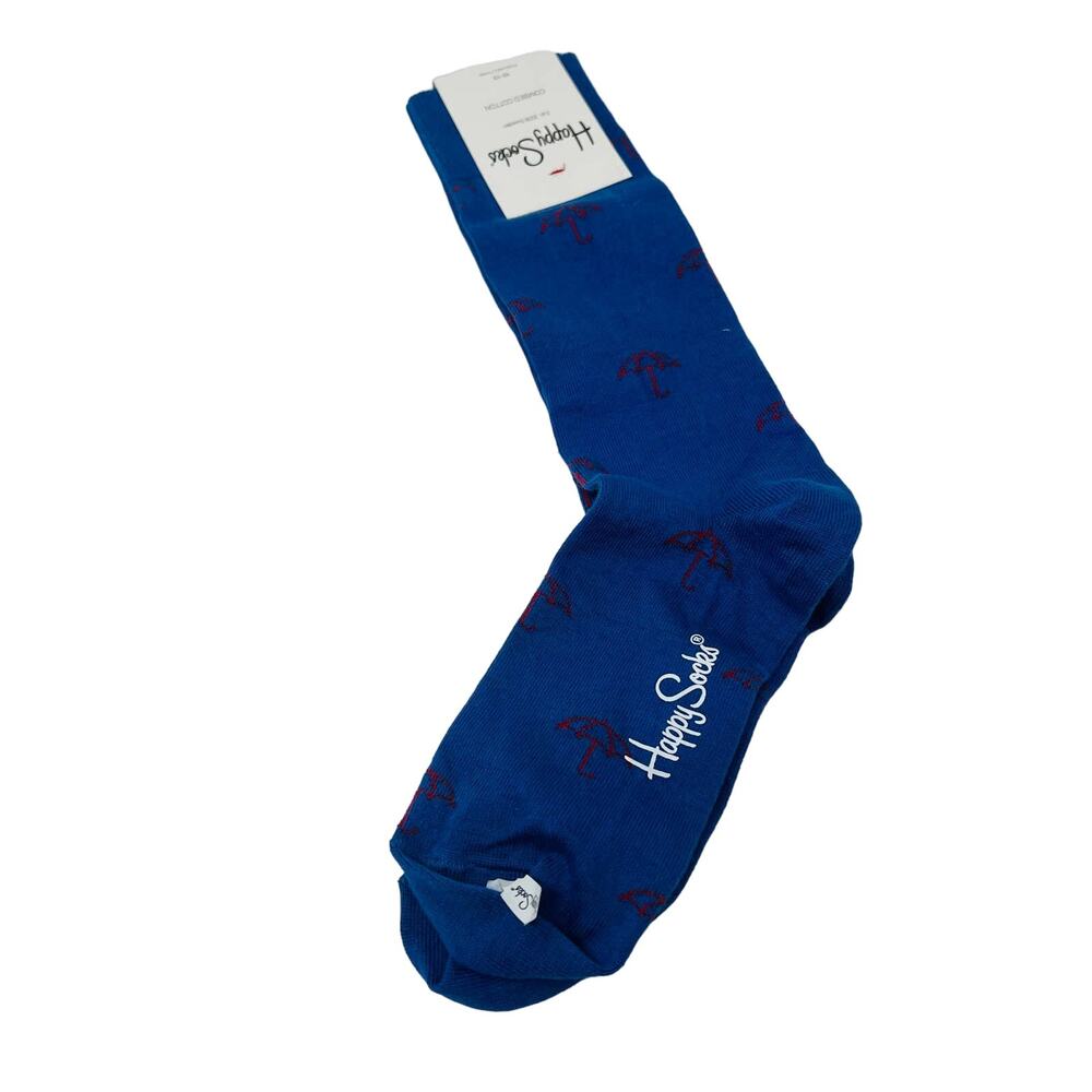 NEW! Happy Socks Combed Cotton Socks Sweden Blue Red 10 - 13
